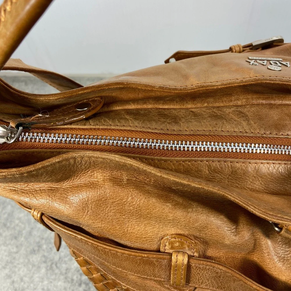 ADAX Copenhagen Camel Tan Brown Woven Braided Large Bag‎